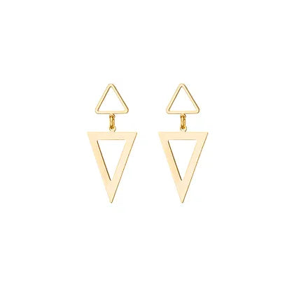 Double Geometric Drop Earrings