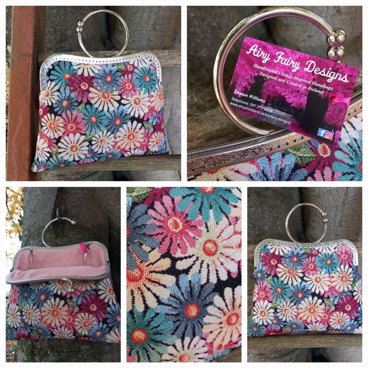 Tapestry Flower Power Handbag