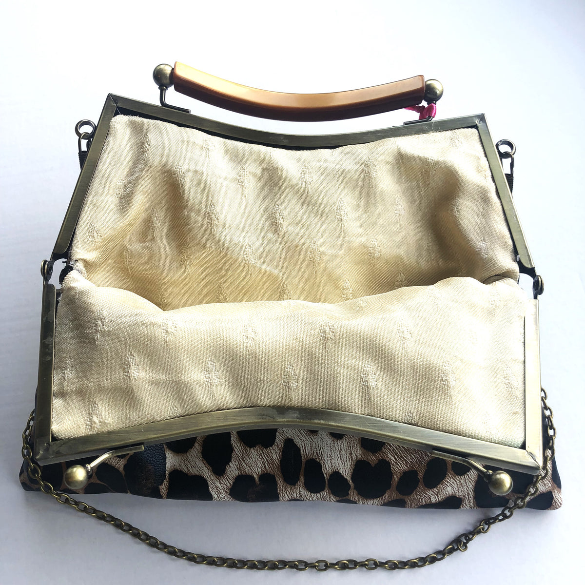 Faux Leopard Skin Handbag