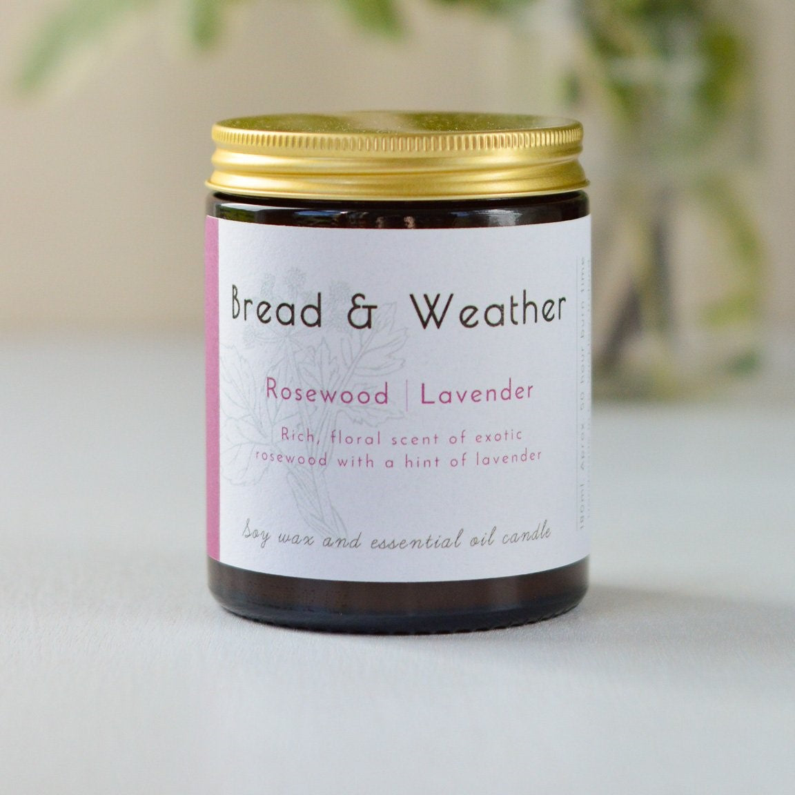 Rosewood &amp; Lavender Essential Oil Candle