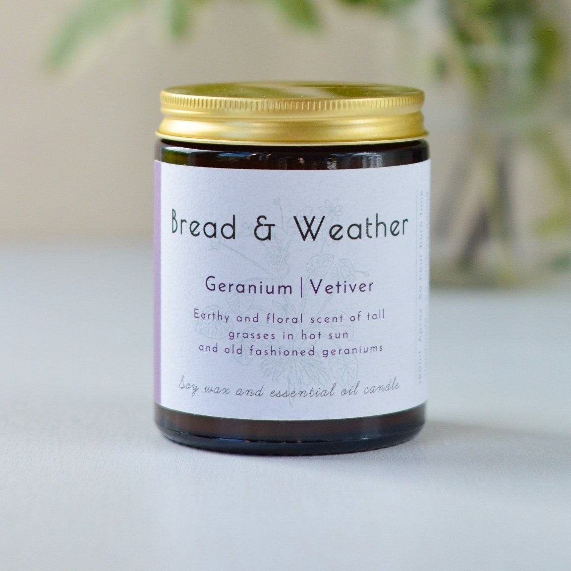 Geranium Vetiver Essential Oil Candle