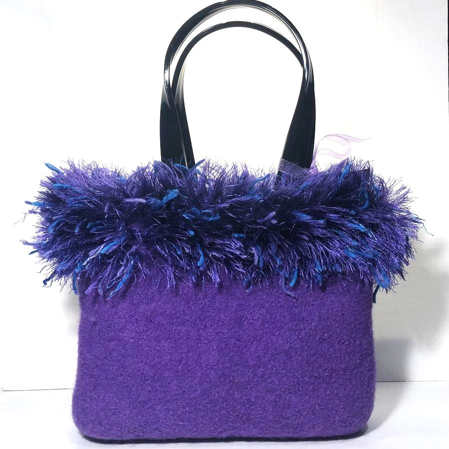 Mia&#39;s &#39;Purple Fur Trim&#39; Bag