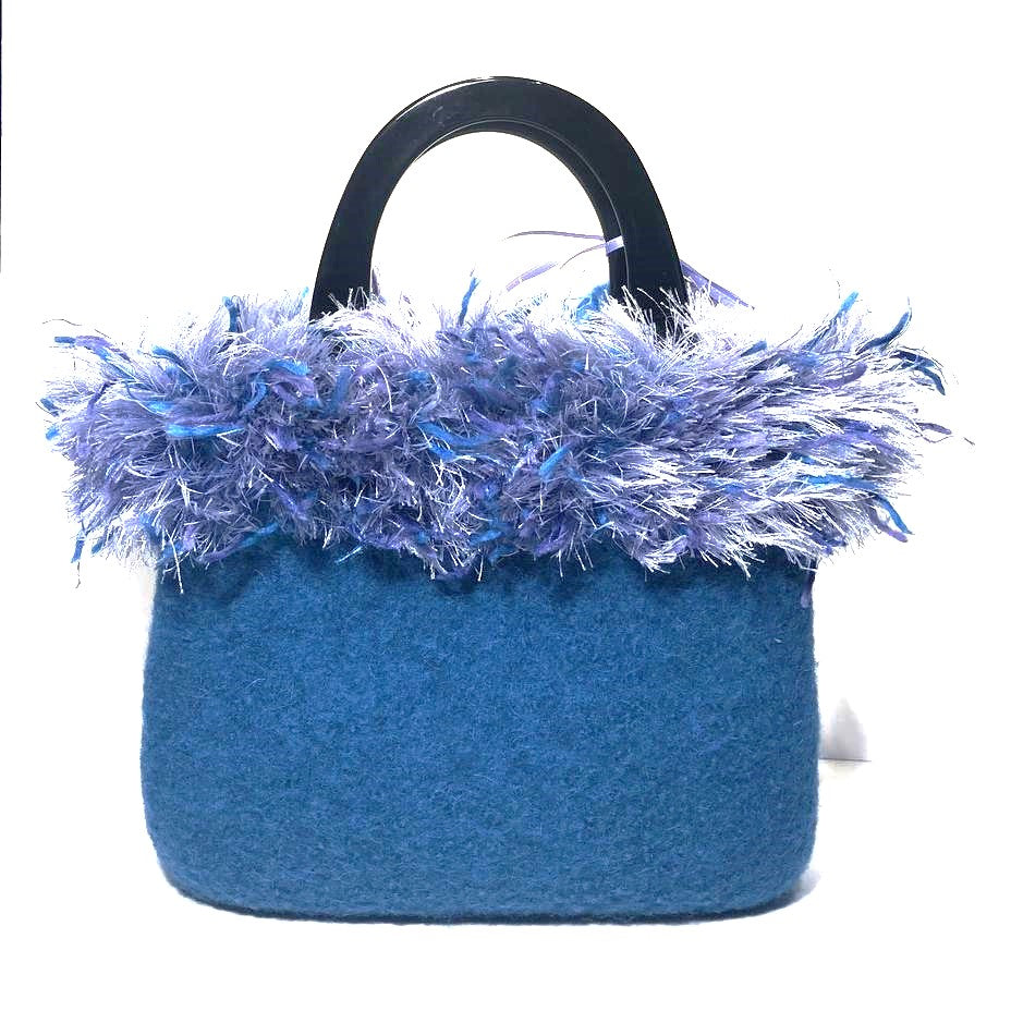 Mia&#39;s &#39;Teal Fur Trim&#39; Bag