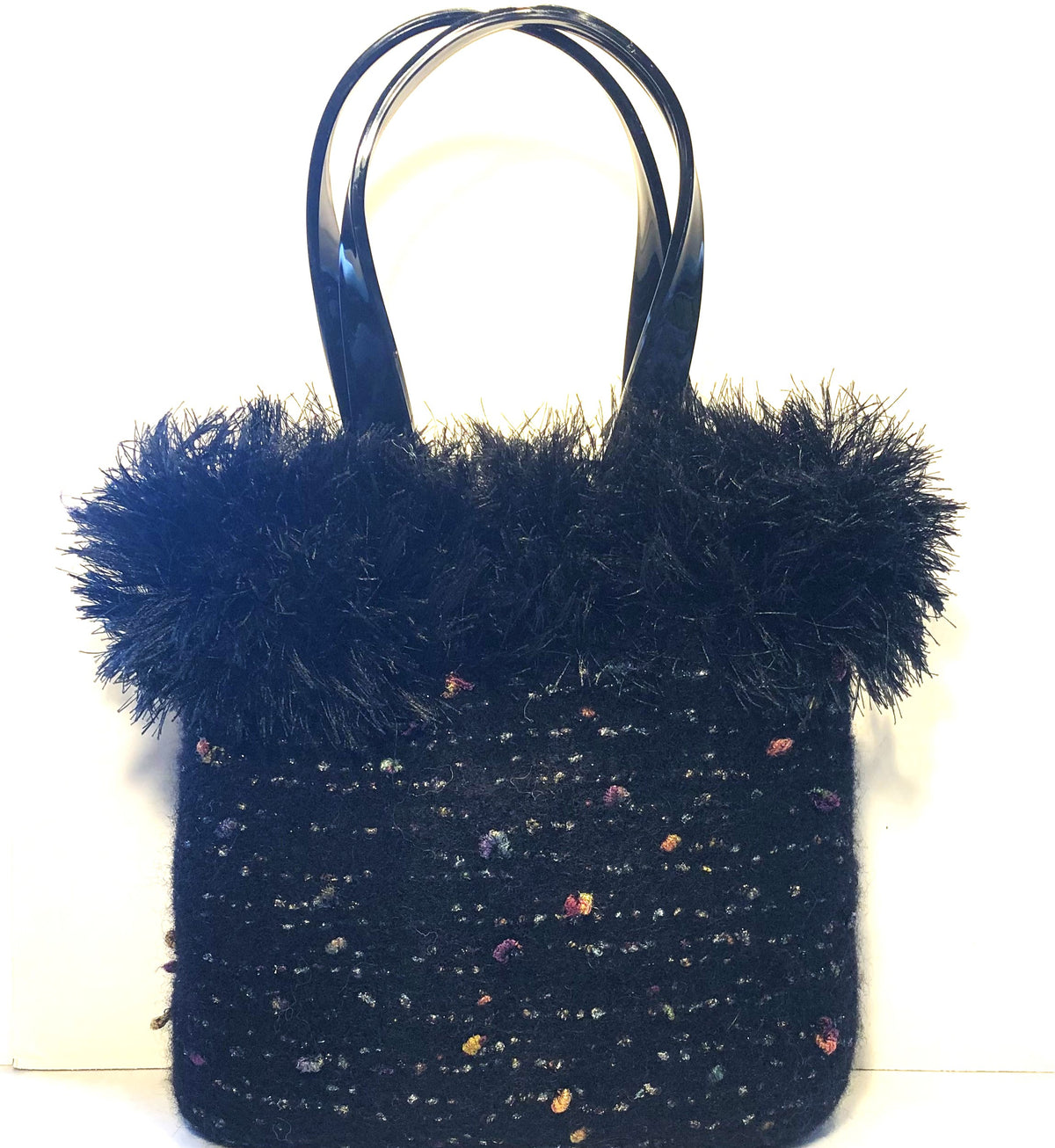 Mia&#39;s &#39;Black Jewel Fur Trim&#39; Bag