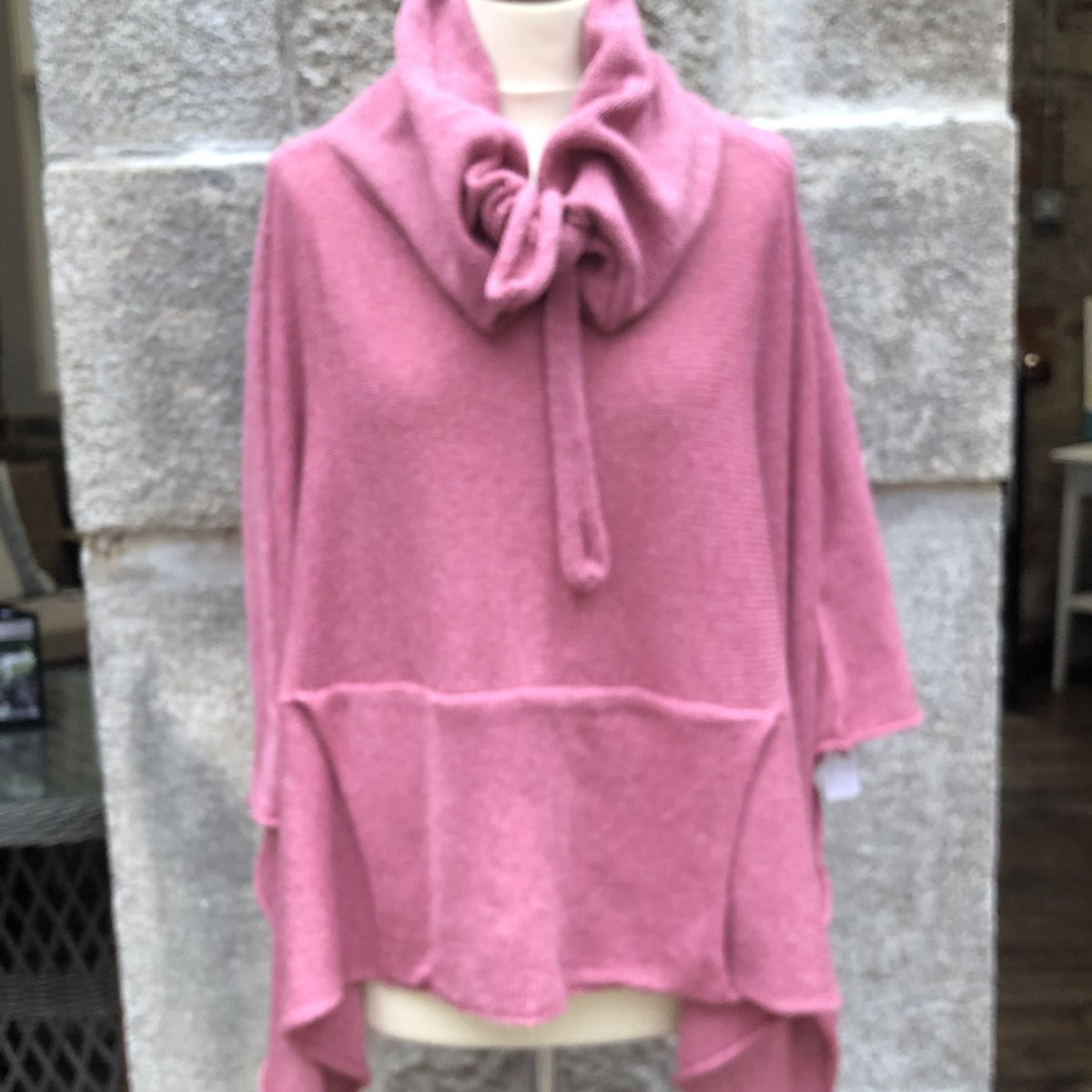 Drawstring Poncho Pink