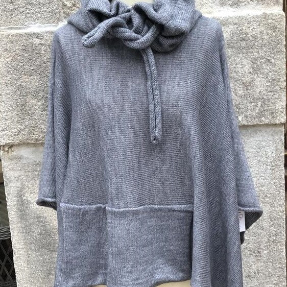 Drawstring Poncho Slate