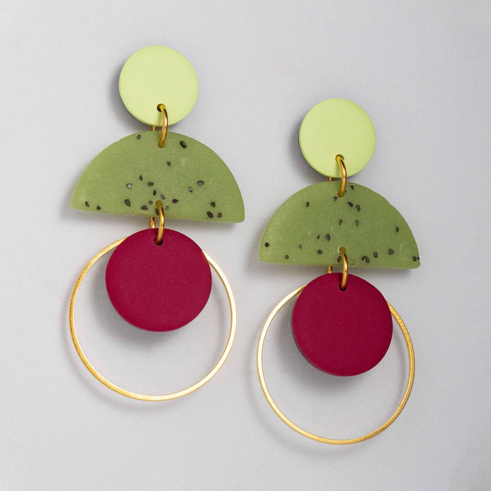 Cascade - Nature Merlot Drop Earrings