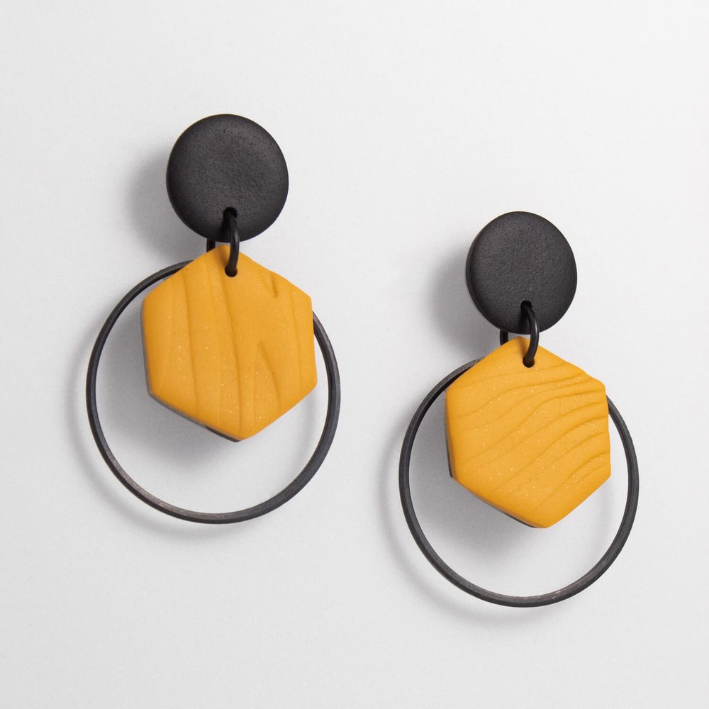 Hex - Caramel Texture Drop Earrings