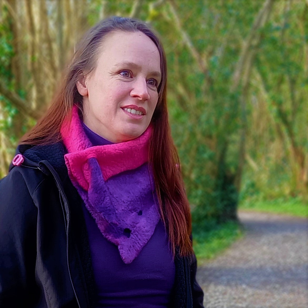 Merino Neckerchief - &#39;Fuschia&#39;