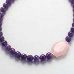 Amethyst and Rose Quartz Silver Necklace