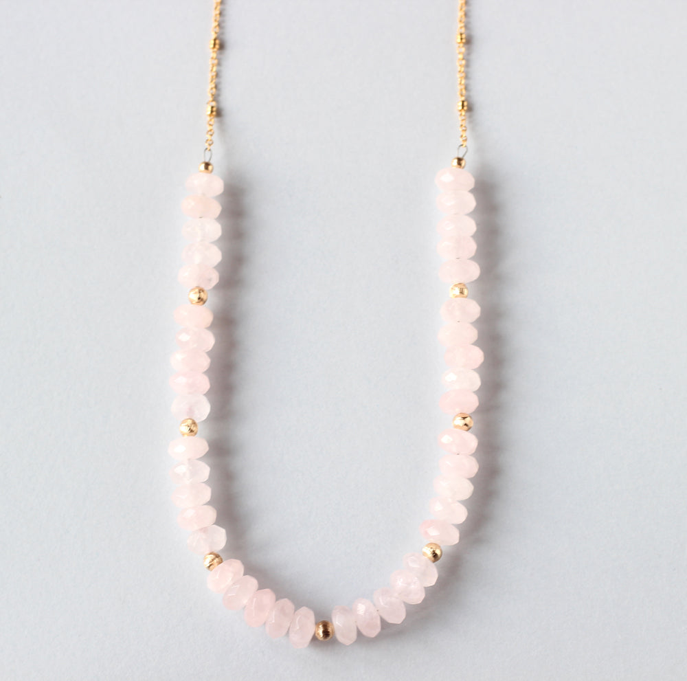 Rose Quartz Gold Filled Necklace