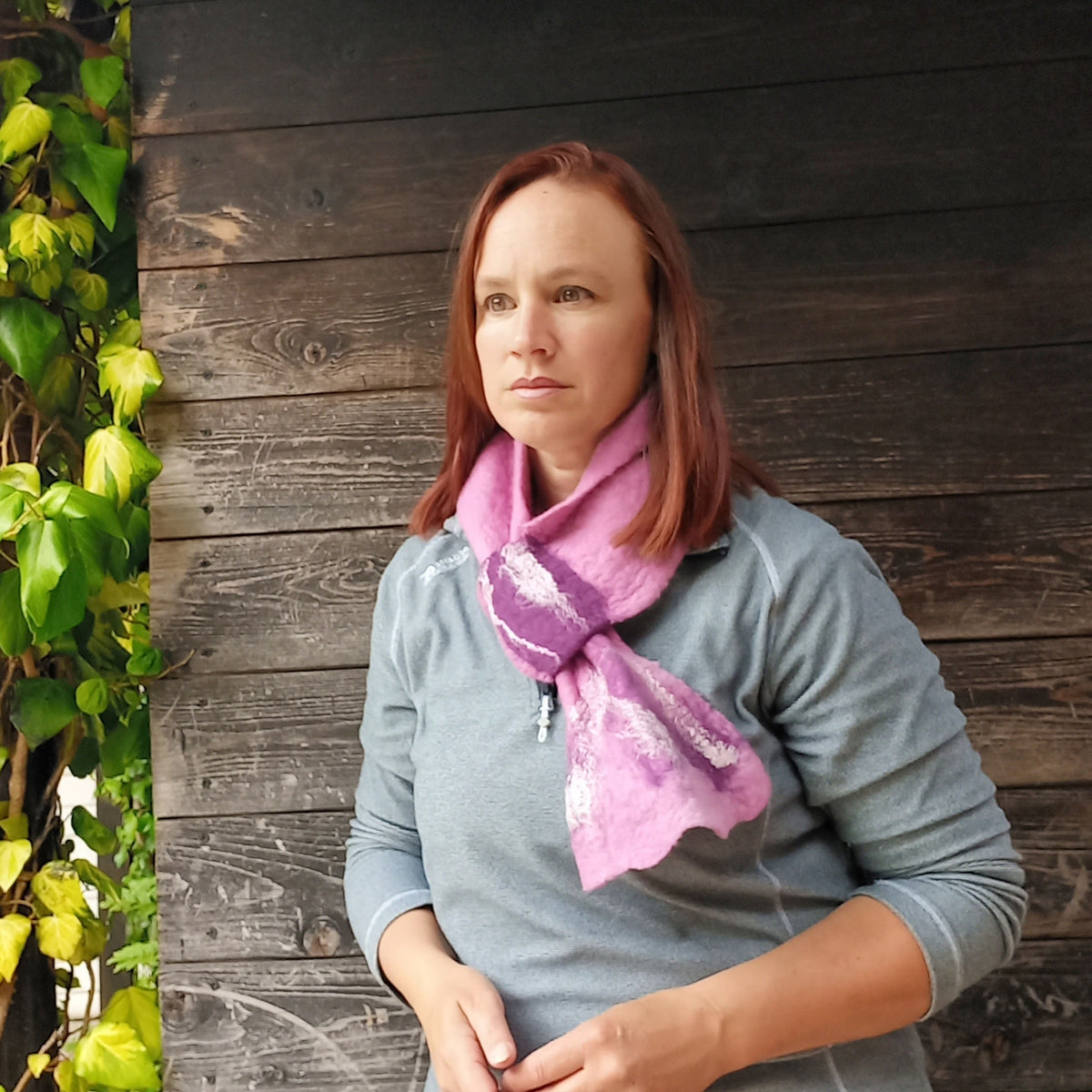 Felted Minard  Neckwrap -Pink/Mulberry