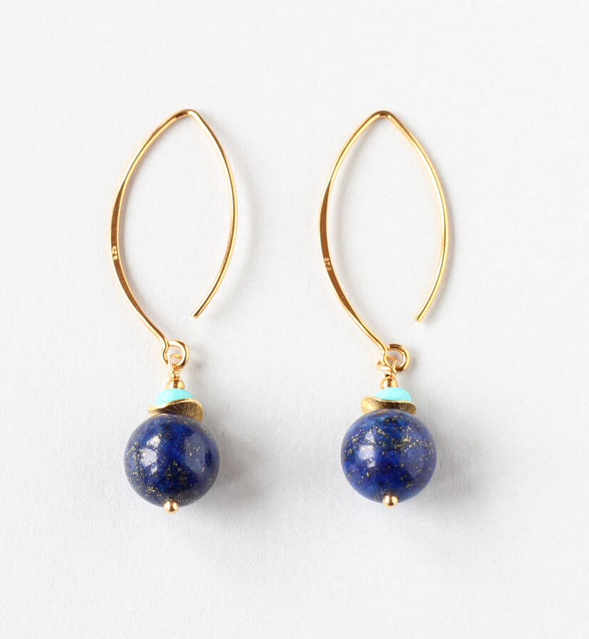 Lapis Lazuli and Turquoise Earrings (Gold Vermeil)