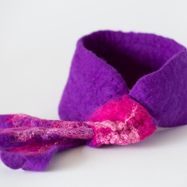 Felted Minard  Neckwrap -Purple/Hot Pink